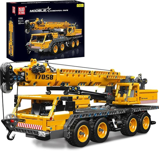 Mould King 17058 City Mobile Crane Truck Toy Building Set, Construction Vehicle Model Blocks Kit for Adults, Toys Gifts for Kids Children, Playset for Boys and Girls Ages 8+(997 Pieces)
