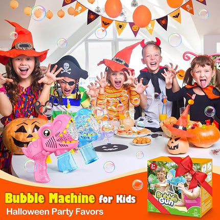 Toys for Boys Girls Ages 4-8 - 2 Pack Bubble Machine Gun Rechargeable Dinosaur Toy Gift for 4 5 6 7 8 Boy Girl Kids Toddlers Outdoor Toys 4-6 Easter Basket Stuffers Christmas Valentines Gift