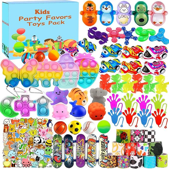 117 Pack Party Favors Toy Assortment Bundle for Kids,Birthday Bag Fillers Stocking Stuffers,Carnival Prizes School Classroom Rewards Treasure Box Toys Pinata Stuffers Goodie Bags Bulk Toys