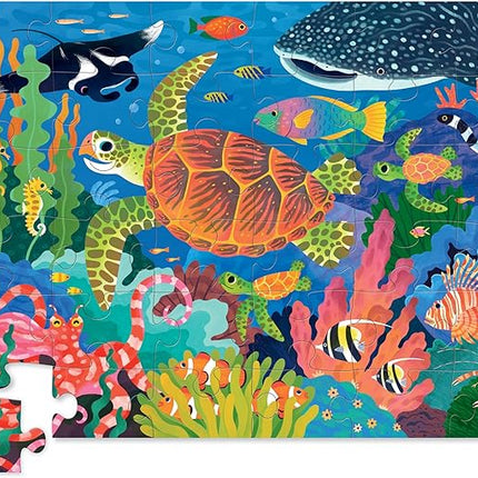 Crocodile Creek Jigsaw Puzzle, 36 Piece for Kids 3 Years and Up, Heavy-Duty Shaped Box for Storage, Finished Puzzle Size 18 x 24 inches, Sea Turtle