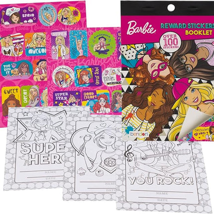 Barbie Sticker Pad | Barbie Rewards Stickers Activity Book 100 Stickers | Rewards Booklet Sticker Pad 100 Count