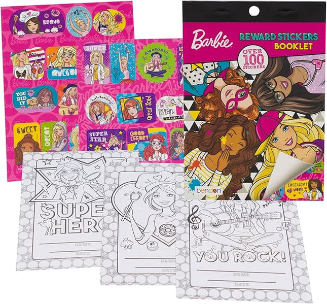 Barbie Sticker Pad | Barbie Rewards Stickers Activity Book 100 Stickers | Rewards Booklet Sticker Pad 100 Count