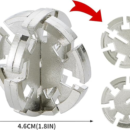 Brain Teaser Puzzles- 3 PCS Metal Puzzles Kit Metal Cast Puzzle Games Toys Unlock Interlock Puzzles Box Mind IQ Logic Test Disentanglement Games Toys for 15+ Adults Office Supplies WP140B