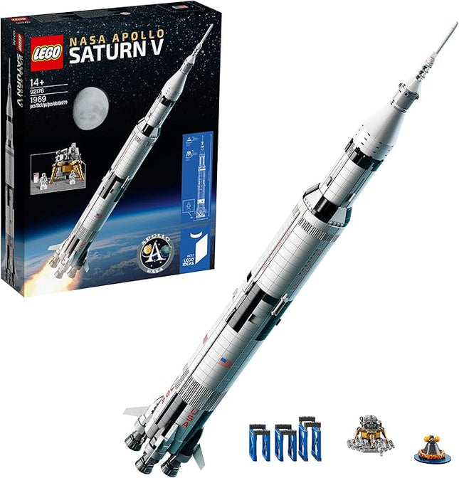 LEGO 92176 Ideas NASA Apollo Saturn V Space Rocket and Vehicles, Spaceship Collectors Building Set with Display Stand [Amazon Exclusive], 14+ years