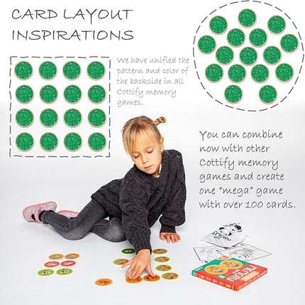 Montessori-Inspired Wooden Matching Game for Toddlers 2-4 Years - Durable, Scratch-Resistant 16 Card Set, Includes Carry Bag - Memory Game for Toddlers 2-4 Years - Cognitive Verbal Skills Development