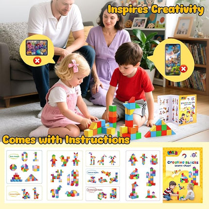 LovesTown 28 PCS Magnetic Blocks for Kids, Magnegtic Building Cubes for Toddler Preschool LearningToys Montessori Educational STEM Toys for Boys Girls