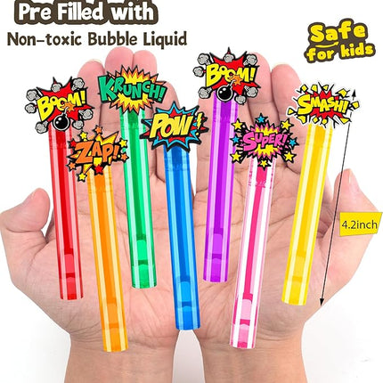 24PCS Bubble Wands Toys for Kids Hero Birthday Party Favors Supplies Decorations, Classroom Prizes, Pinata Fillers, Goodie Bag Stuffers Gifts, Easter Fillers