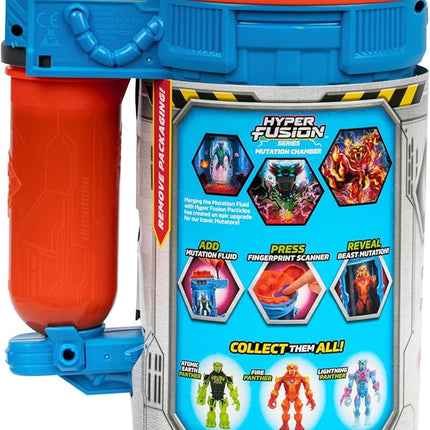 MRBEAST LAB Hyper Fusion Mutators, Experiment & Create The Fire Panther, Add Mutation Fluid, Press The Fingerprint Scanner & Reveal The Panther, Over 20 Points of Articulation, Collect All 3