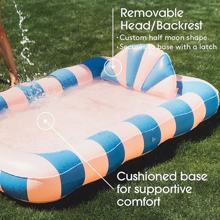 FUNBOY Tanning Pool Lounger Float, XL 72'' x 48'' Pool Float with Custom Pillow and Large Cup Holder, Perfect for Pool or Backyard.