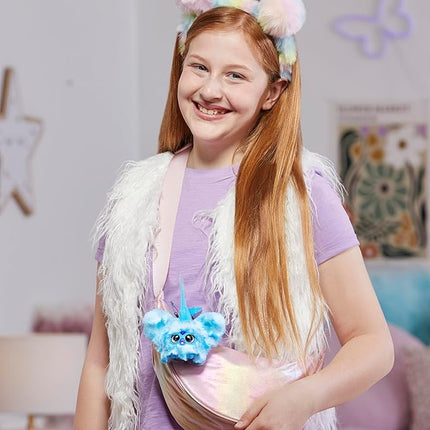 Furby Furblets SNO-Way Holiday Edition Mini Friend, 45+ Sounds, Holiday Music, Speaks Only Furbish, Electronic Plush Toys for Girls & Boys, Interactive Pets, Blue & White, 6+