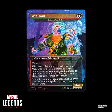 SPIDER-MAN Marvel Legends Series Magic: The Gathering Man-Wolf, 6-Inch Action Figure Toy & Exclusive Foil Collectible Card Game Trading Card