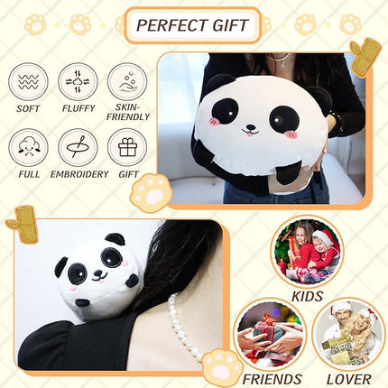 Cute Panda Stuffed Animal - 16 Inches with Four Panda Babies, Super Soft Plush Toy Pillow for Kids