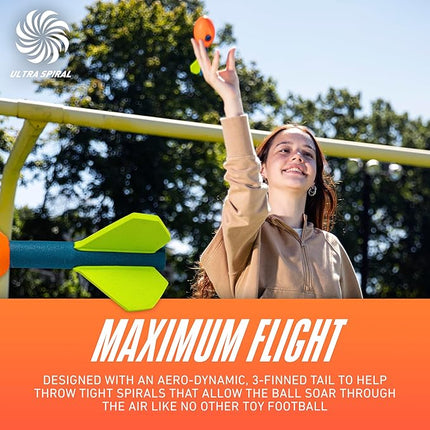 NERF Vortex Mini Aero Howler Foam Football - NERF Soft Mini Vortex Football for Long-Distance Throws - Perfect for Pool + Beach Ball - Kids Aero Howler Whistle Foam Ball