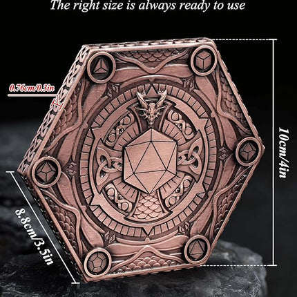 7 in 1 DND Spinner Dice Set Role Playing Board Games Accessories Good Choice Accessories for DM, Gamer and Collector (Copper)