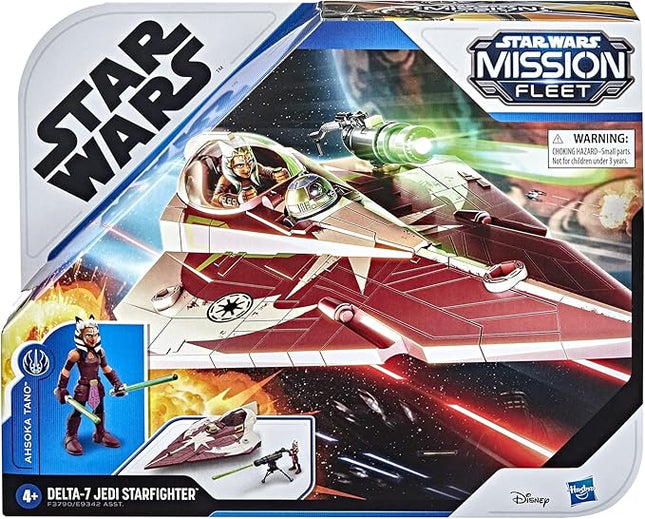 STAR WARS Toys Mission Fleet Ahsoka Tano Delta-7 Jedi Starfighter, Starfighter Strike 2.5-Inch-Scale Figure and Vehicle, Ages 4 and Up, (F3790)