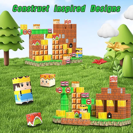 150PCS Magnetic Blocks STEM Toys for Kids, Magnetic Building Tiles Educational Construction Set with Storage Bag, Strong Magnets, Compatible with Major Brands, Gift for Ages 3 4 5 6 7 8+ Year Old