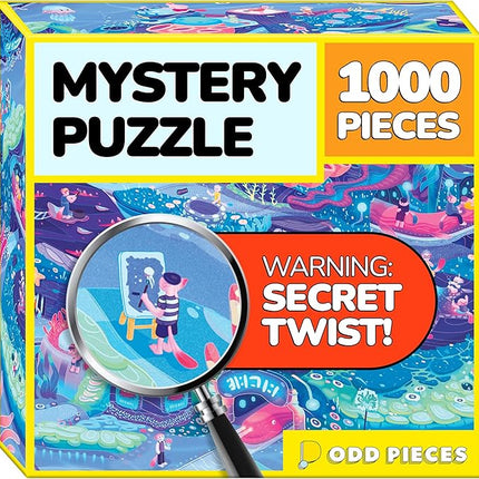 Odd Pieces Jigsaw Puzzles 1000 Pieces - Magic Mystery Story Secret Ending Puzzle - Perfect Game Night for Adults & Kids - Ocean Theme Challenging (Beyond The Kelp)