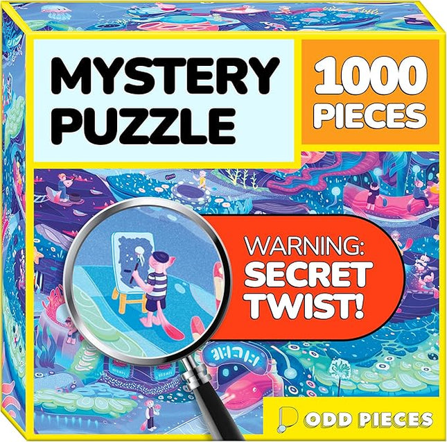 Odd Pieces Jigsaw Puzzles 1000 Pieces - Magic Mystery Story Secret Ending Puzzle - Perfect Game Night for Adults & Kids - Ocean Theme Challenging (Beyond The Kelp)