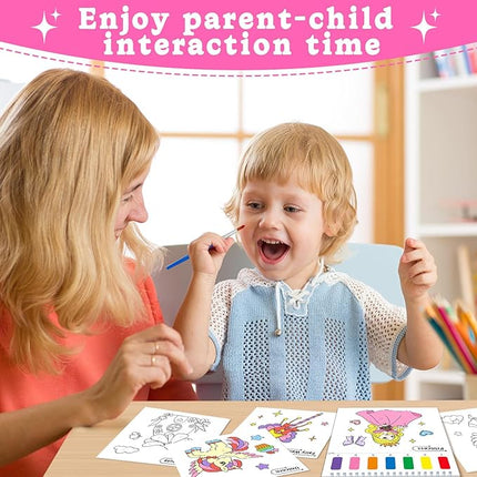 Paint with Water Coloring Books for Toddlers, Princess Theme Mess Free Watercolor Painting Papers for Kids Water Color Paint Kit Art Craft Birthday Gift for Ages 1-3, 4-8
