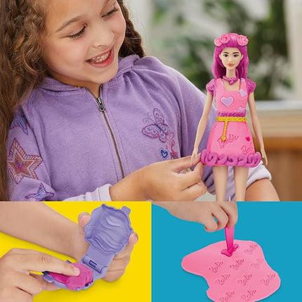 Play-Doh Barbie Hearts and Hair Set, Make Doll Clothes with Modeling Compound & 10 Fashion Accessories, Arts & Crafts for Girls & Boys 5+