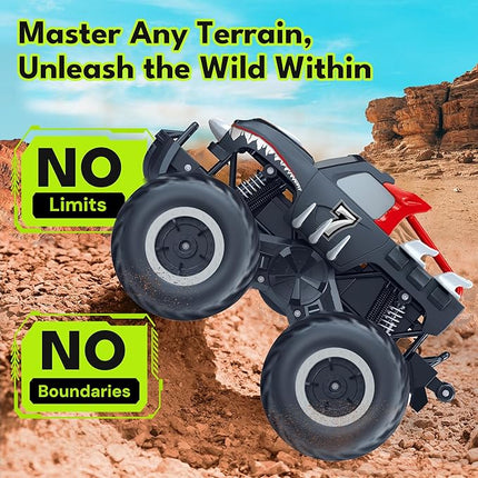 Threeking 1:16 Waterproof Monster Truck Pickup Toys RC Cars Remote Control Car Truck Toys 4WD All Terrain Off-Road Car Toy Gifts Presents 6 7 8 9 10 11 12 Year Old Kids Boys Girls Toys
