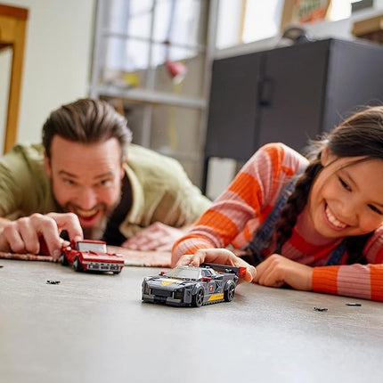 LEGO 76903 Speed Champions Chevrolet Corvette C8.R Race Car and 1969 CC Racing Model, Toy Cars Building Kit for Kids 8 Plus Years Old, 2 Sports Models