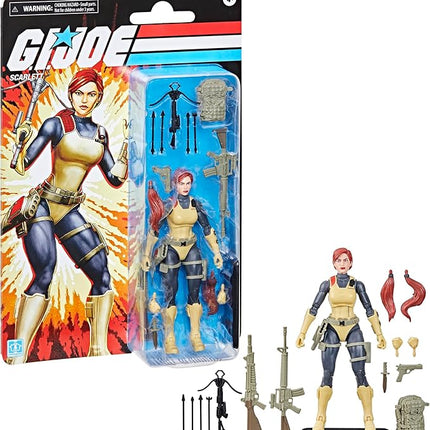 G.I. Joe Classified Series Retro Cardback Scarlett, Collectible 6-Inch Action Figure with 17 Accessories