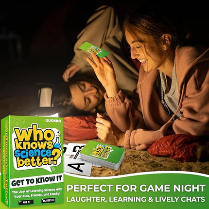 QUOKKA Who Knows Better? - Science - Family Card Trivia Game | Fun Learning & Educational Questions for Families | Suitable for Boys & Girls