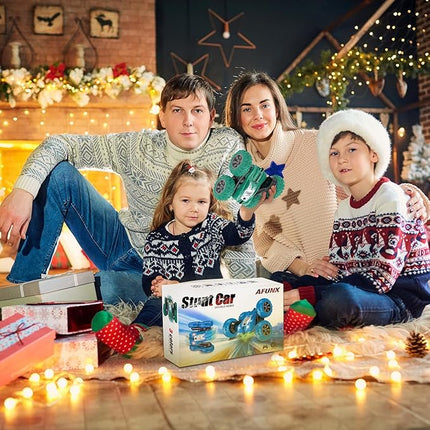 Remote Control Car, RC Stunt Double Sided 360° Rolling Rotating Rotation Cars, High Speed Off Road Racing Truck for 6 7 8-12 Year Old Boy Kids Toy (Green)