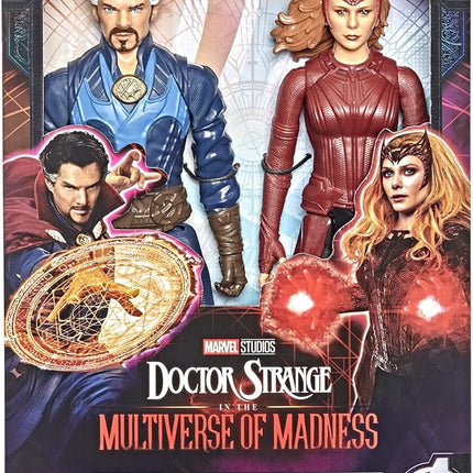 Marvel Avengers Titan Hero Series Doctor Strange in The Multiverse of Madness Toys, Doctor Strange The Scarlet Witch 12-Inch-Scale 2-Pack