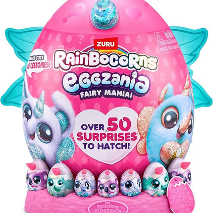 Eggzania Fairy Mania (Elephant) by ZURU, Plush Toy, Collectible Plush, Surprise Eggs, Wearable Accessories, Slime, Toys for Girls