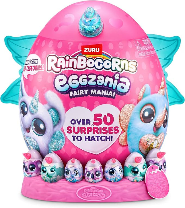 Eggzania Fairy Mania (Elephant) by ZURU, Plush Toy, Collectible Plush, Surprise Eggs, Wearable Accessories, Slime, Toys for Girls