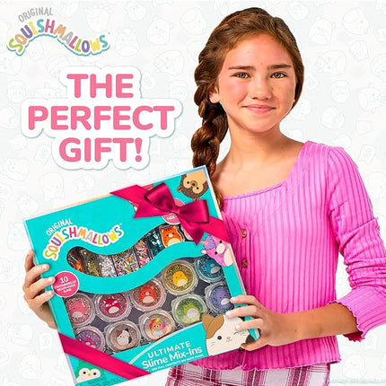 Squishmallows Original Ultimate Slime Mix'Ins, 10-Pack, Glitter & Cloud Slime, 8 Fun Slime Add Ins, Pre-Made Slime for Kids, Crunchy Slime, Slime Bulk, Great 6 Year Old Toys, Super Soft Sludge Toy