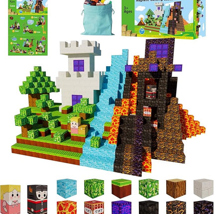 Magnetic Blocks, 100 PCS Building Blocks Set, Magnetic Tiles Building Toys for 3+ Year Old Boys & Girls, STEM Magnetic Building Blocks for Toddlers Kids
