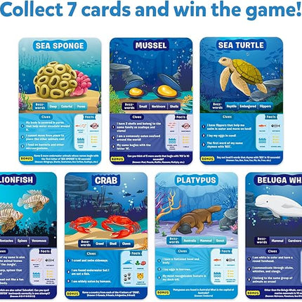Skillmatics Guess in 10 Underwater Animals, Perfect for Boys, Girls, Kids, and Families Who Love Card Games, Toys, Board Games, Gifts for Ages 8, 9, 10 and Up