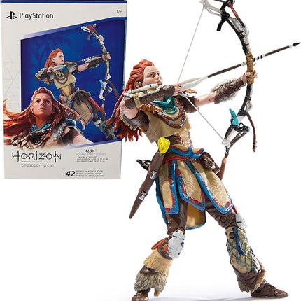 PlayStation Horizon Forbidden West, Deluxe 6” Aloy Action Figure with 15 Accessories, The Shapes Collection, for PS5 Fans & Collectors Ages 17+