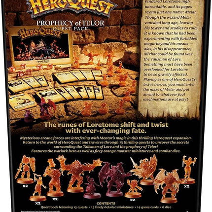 Avalon Hill HeroQuest Prophecy of Telor Quest Pack, Requires HeroQuest Game System to Play, Dungeon Crawler Games, Ages 14+, 2-5 Players, Strategy Games