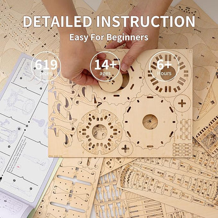 3D Puzzles for Adults, Wooden 3D Puzzle Model Lotus Pavilion Music Box Toys Building Kits, DIY Wood Crafts Cool Toy Hobbies for Men Women, Creative Assembly Gifts