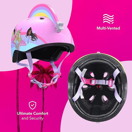 Barbie Helmet for Kids, Boys and Girls, Ideal Safety for Cycling, Skateboarding, Scooters, Adjustable Fit, Safety Helmet for Kids, Bike Helmet for Kids, Ages 5+