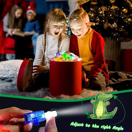 24PCS Jungle Safari Party Favors-LED Finger Lights：Glow-in-the-Dark Light-Up Toys Bulk for Kids,Animal Theme Birthday Party Decorations Supplies, Party Goodie Bags, Classroom Prizes, Fun Gifts