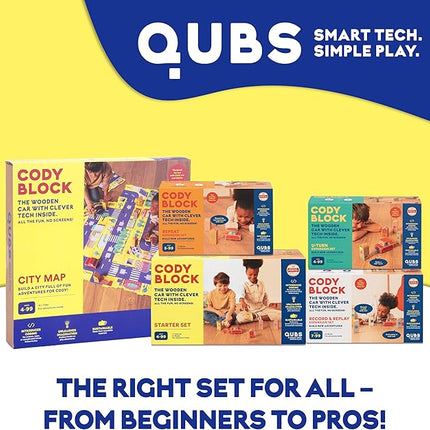 Cody Block Starter Set, Educational Wooden Building Blocks Coding and Car STEM Toys for Preschool Kids Ages 4+, Screen Free