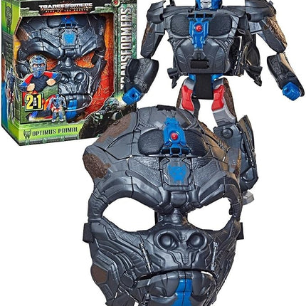 Transformers Rise of the Beasts Movie Optimus Primal, 2-in-1 Converting Roleplay Mask Action Figure Toy, 6+ Years, 9-inch