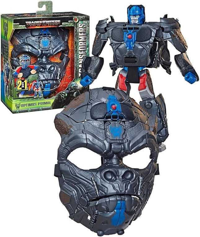 Transformers Rise of the Beasts Movie Optimus Primal, 2-in-1 Converting Roleplay Mask Action Figure Toy, 6+ Years, 9-inch