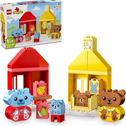 LEGO DUPLO My First Daily Routines: Eating & Bedtime Toy for Social and Emotional Roleplay, Animal Toys, Gift for Preschool Kids Ages 18 Months and Up, Helps Toddlers Explore Feelings, 10414