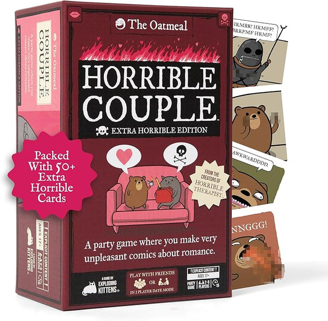 Exploding Kittens Horrible Couple – Extra Horrible Edition – Party Game for 2-8 Players, from The Creators of Horrible Therapist | A Fun Game Night with Friends, Funny Card Game for Adults