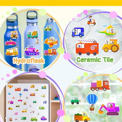 Benresive Reusable Sticker Books for Kids 2-4, Sticker Books for Toddlers 1-3 2-4, Toddler Travel Toys Activities Crafts Gifts - Vehicle