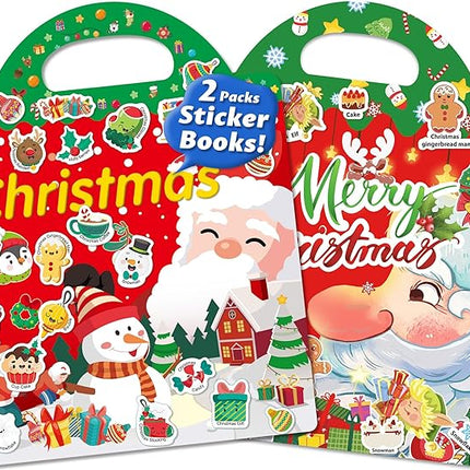 Reusable Sticker Book for Toddlers 2-4 Years, Stickers for Kids, Toddler Sticker Book Ages 1-3, Toddler Craft Activities, Toddlers Travel Toys Ages 2+ Boy Girl Birthday Gifts - Christmas