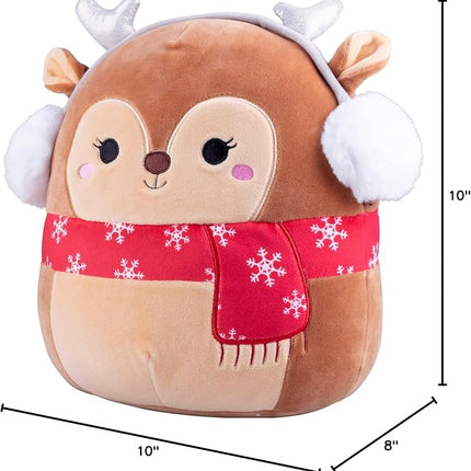 Squishmallows Original 10-Inch Darla The Christmas Deer - Official Jazwares Holiday Reindeer Plush- Collectible Soft & Squishy Stuffed Animal Toy- Limited Edition 2025 Gift for Kids, Girls & Boys