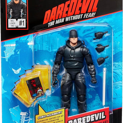 Marvel Legends Series Daredevil, The Man Without Fear Comics-Inspired Collectible 6-Inch Scale Action Figure with Character-Sized Comic Accessory