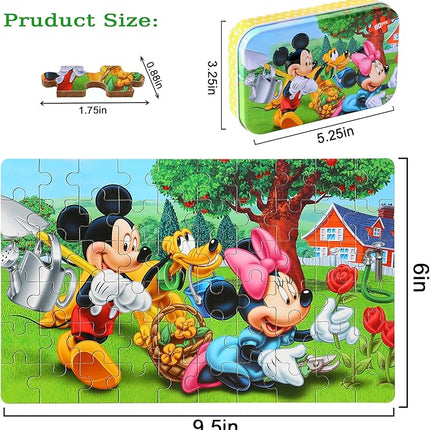 LELEMON Puzzles for Kids Ages 4-6, 60 Piece Puzzles for Kids Ages 3-5 in a Metal Box, Educational Jigsaw Puzzles Childrens Puzzle Games Puzzle Toys for Girls and Boys